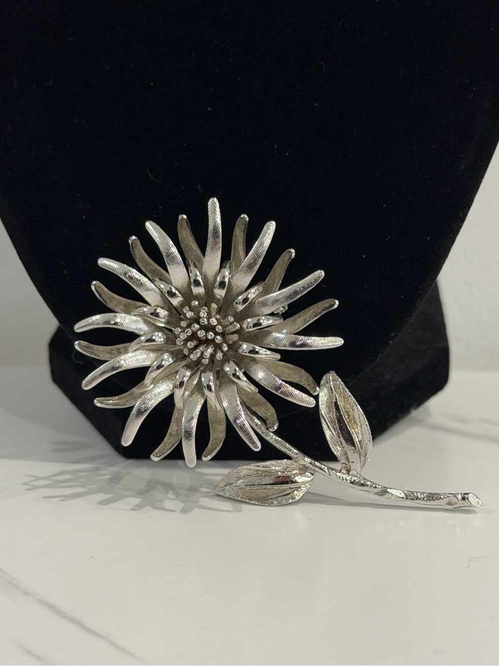 Vintage Silver Floral Statement Brooch